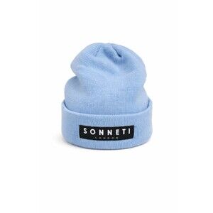 Sonnenti London Light Blue Knit Beanie Hat Cuffed Logo Winter One Size